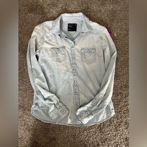 American Eagle Denim Long Sleeve Shirt